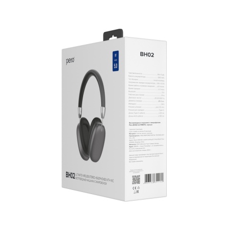 Наушники беспроводные PERO BH02, черные